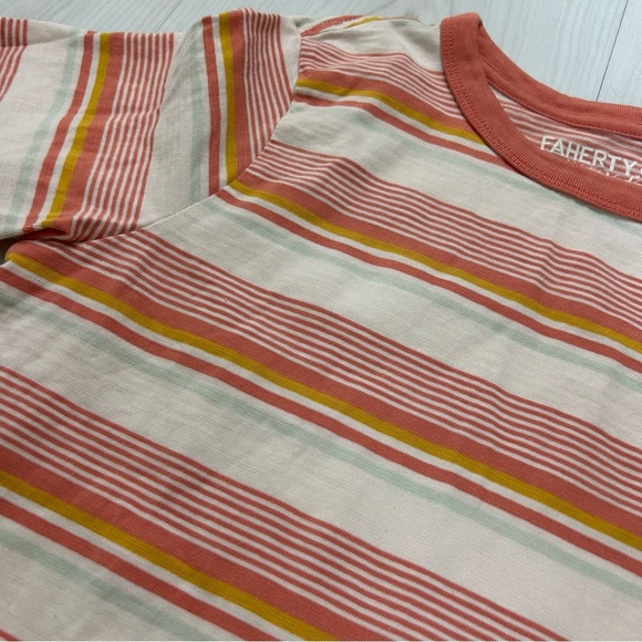 Faherty Sunwashed Beachy Striped Cotton Breathable T-Shirt Summer Staple XXS - Picture 5 of 7